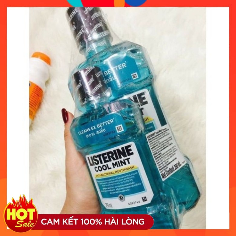 750ml - Nước súc miệng Listerine Cool Mint - Giúp hơi thở thơm mát và sạch khuẩn 99%