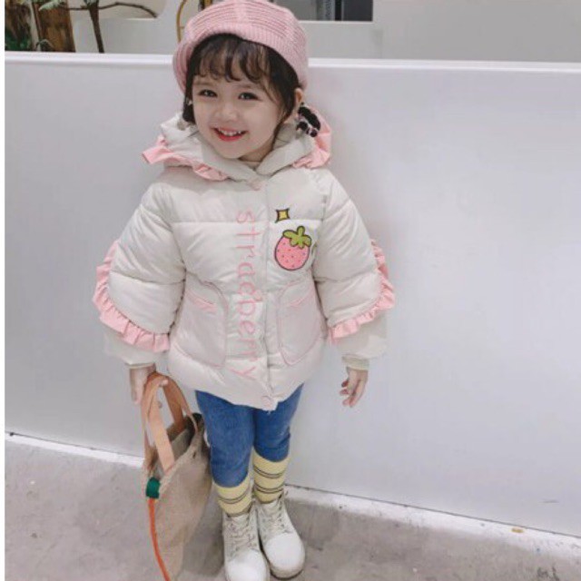 [Order]Áo khoác mũ chóp nhọn bèo hồng xinh xắn cho bé gái