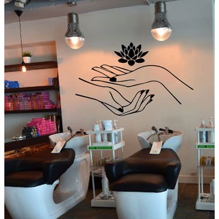 Decal Trang Trí Cửa Tiệm Nail - Spa - HairSalon - Nối Mi P2