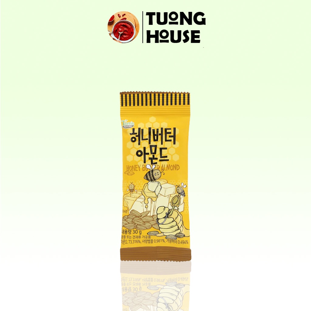 HẠNH NHÂN TẨM BƠ MẬT ONG - HONEY BUTTER ALMOND TOM’S FARM 30 GRAM