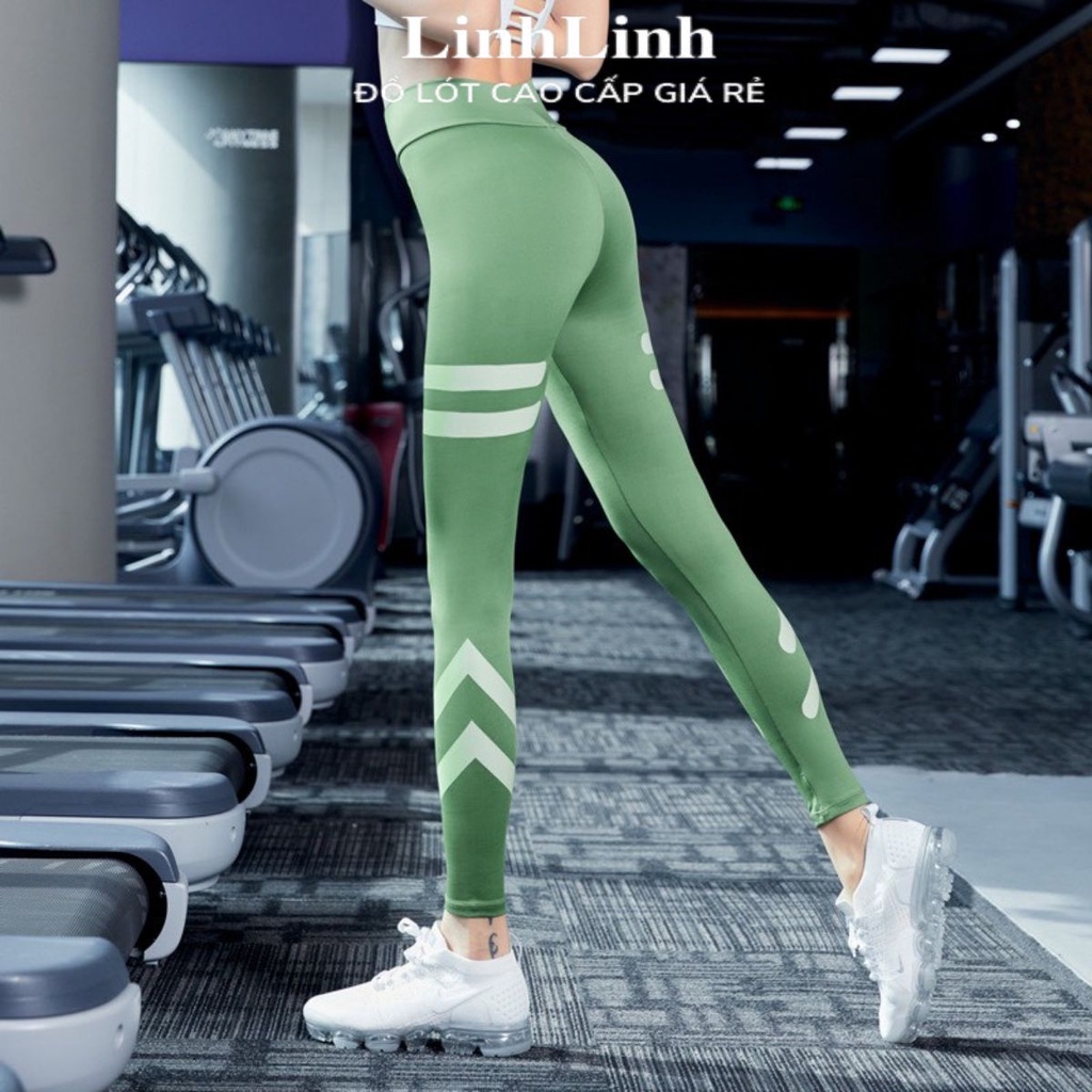 Quần Thể Thao ⭐ FREESHIP ⭐ Quần Tập Gym Nữ Legging Dài Viền Dạ Quang CK043