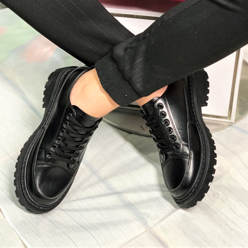 (video) Giày Bốt Dr martens da nappa dây buộc thấp cổ tăng chiều cao 6cm XP25