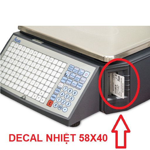 Decal 1 tem nhiệt 58×40, tem cân hoa quả, thực phẩm siêu thị.