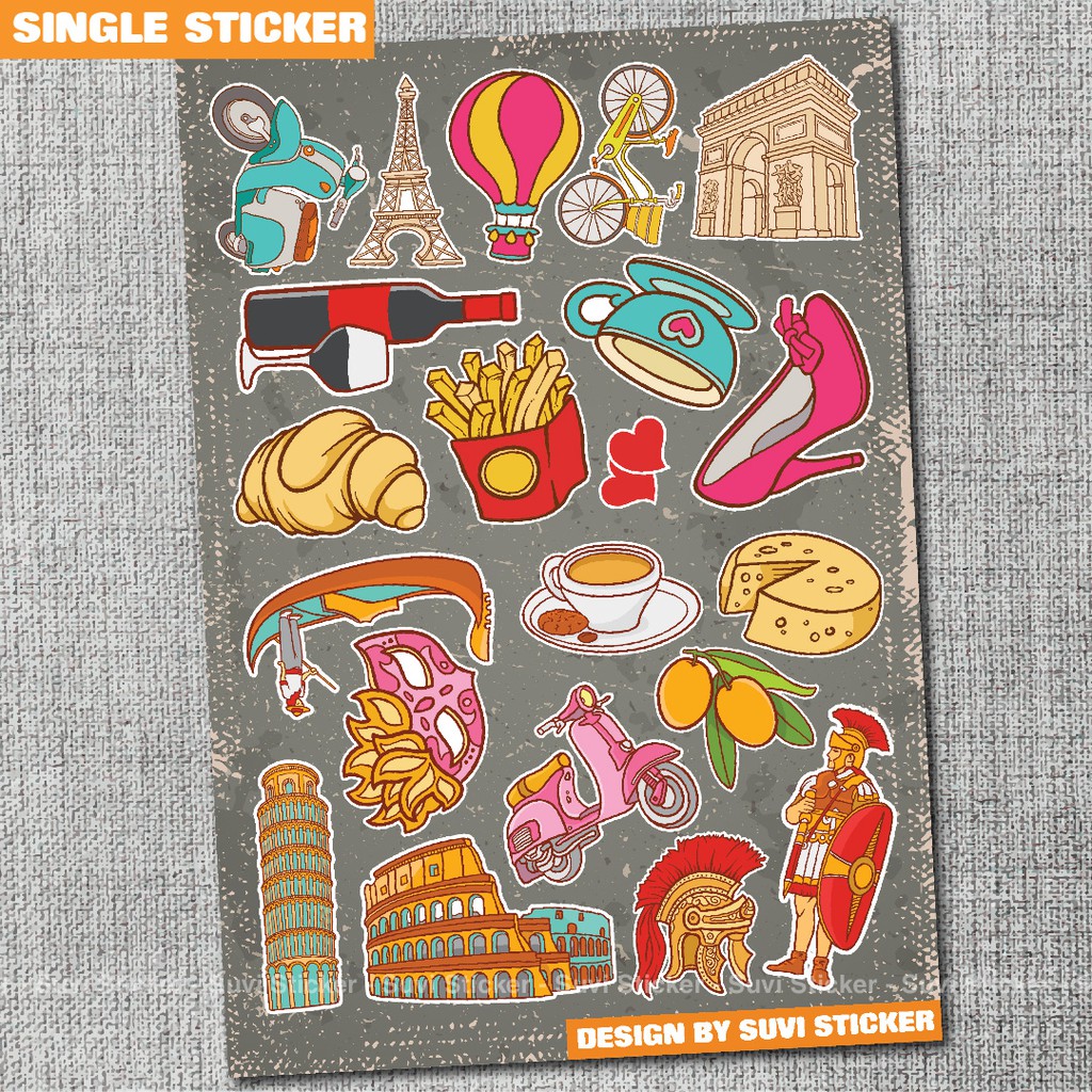 Single Sticker - Hình dán Travel chống nước sticker dán laptop, điện thoại, đàn guitar, mũ bảo hiểm, vali. SG27