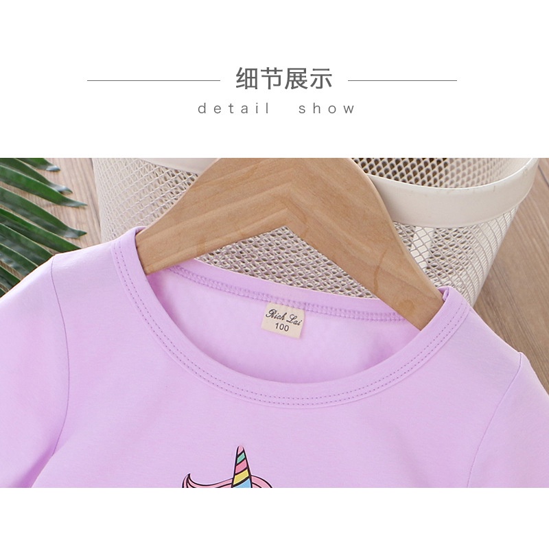 Áo Thun Tay Ngắn In Họa Tiết Hoạt Hình Thời Trang Mùa Hè Cho Bé Gái