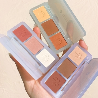 (Hàng Mới Về) Bảng Phấn Mắt GECOMO Ba Màu Lì Ánh Ngọc Trai Lấp Lánh Eyeshadow má hồng trang điểm mắt mĩ phẩm nội địa trung