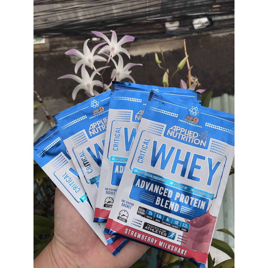 SỮA TĂNG CƠ APPLIED NUTRITION CRITICAL - SAMPLE WHEY APPLIED NUTRITION 1 LẦN DÙNG - MÙI VỊ THƠM NGON HẤP DẪN CHẤT LƯỢNG