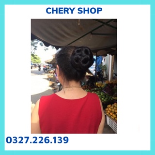 Tóc giả búi 💄 FREESHIP 💄 tóc giả búi kẹp hoa