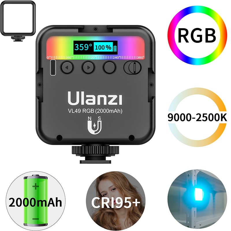 Đèn Ulanzi Mini Led VL49 đổi màu RGB Fill Light tích hợp pin sạc đa năng