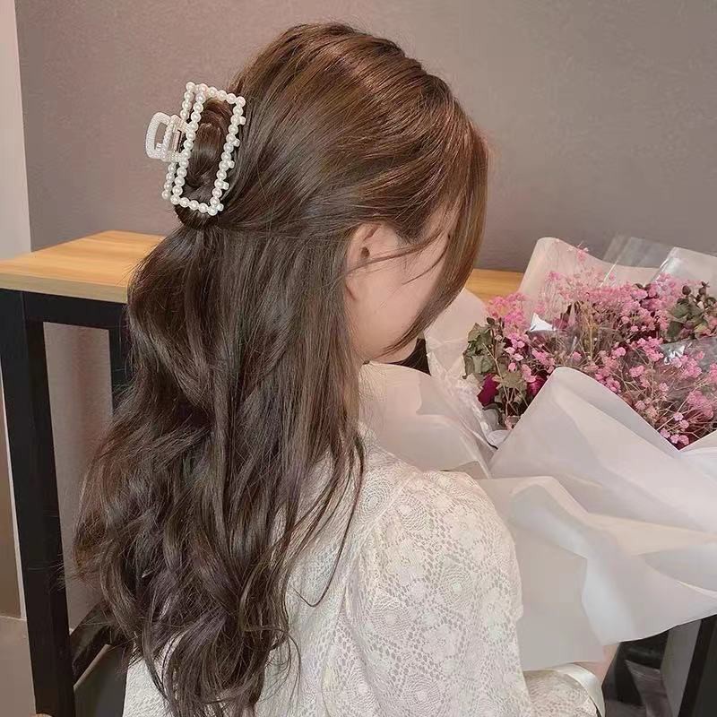 Kẹp Tóc Hình Nơ Đính Ngọc Trai Phong Cách Hàn Quốc