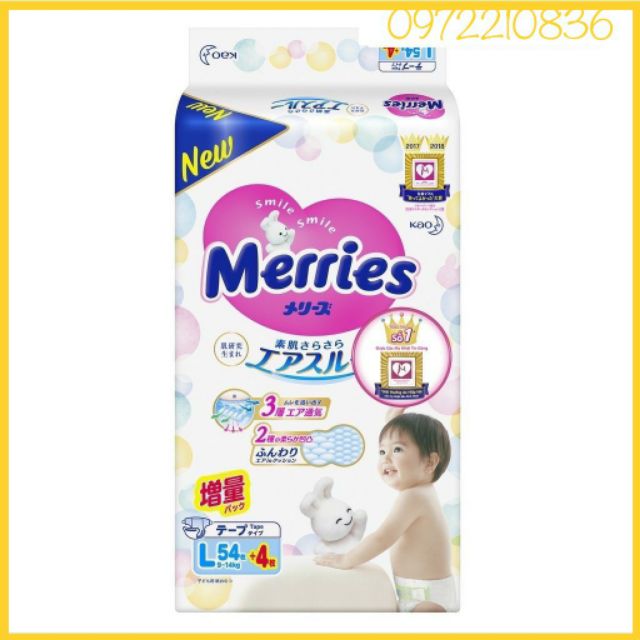 [CỘNG MIẾNG] Tã Bỉm Merries Nội Địa NB96/S88/M68/L58 (dán), M64/L50/XL44/XXL28 (quần)