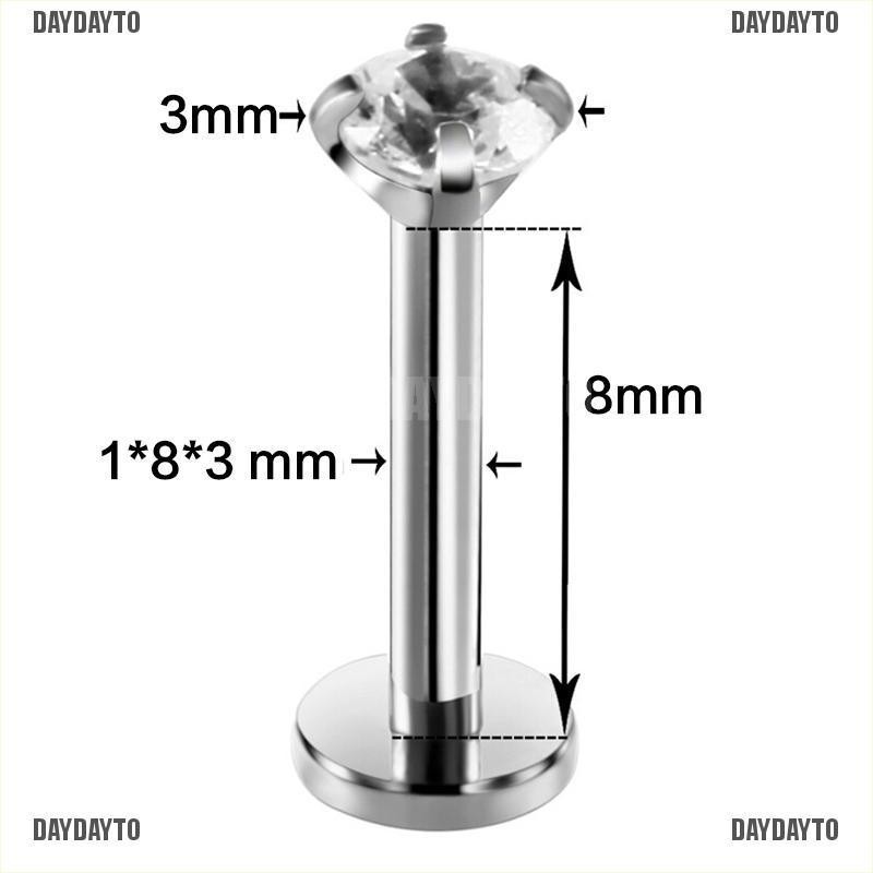 Khuyên Xỏ Sụn Tai / Môi / Cơ Thể Bằng Đá Zircon Helix Tragus 18G