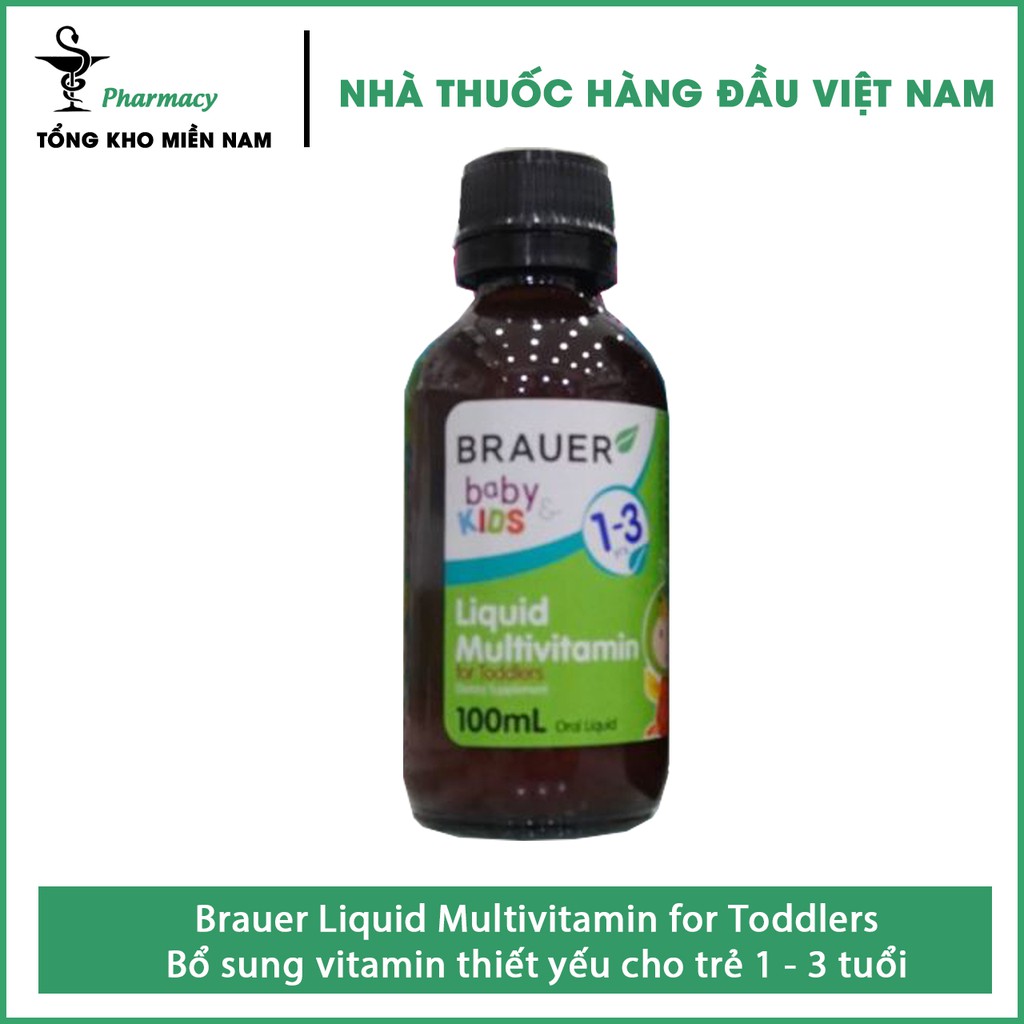 Siro Brauer Babby Kids Liquid Multivitamin For Toddlers - Bổ sung vitamin cho trẻ từ 1 đến 3 tuổi - chai 100ml
