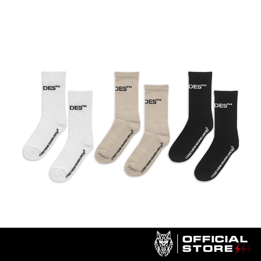 Vớ Unisex 100% Cotton LOGO SOCKS HADES Brand Chính Hãng