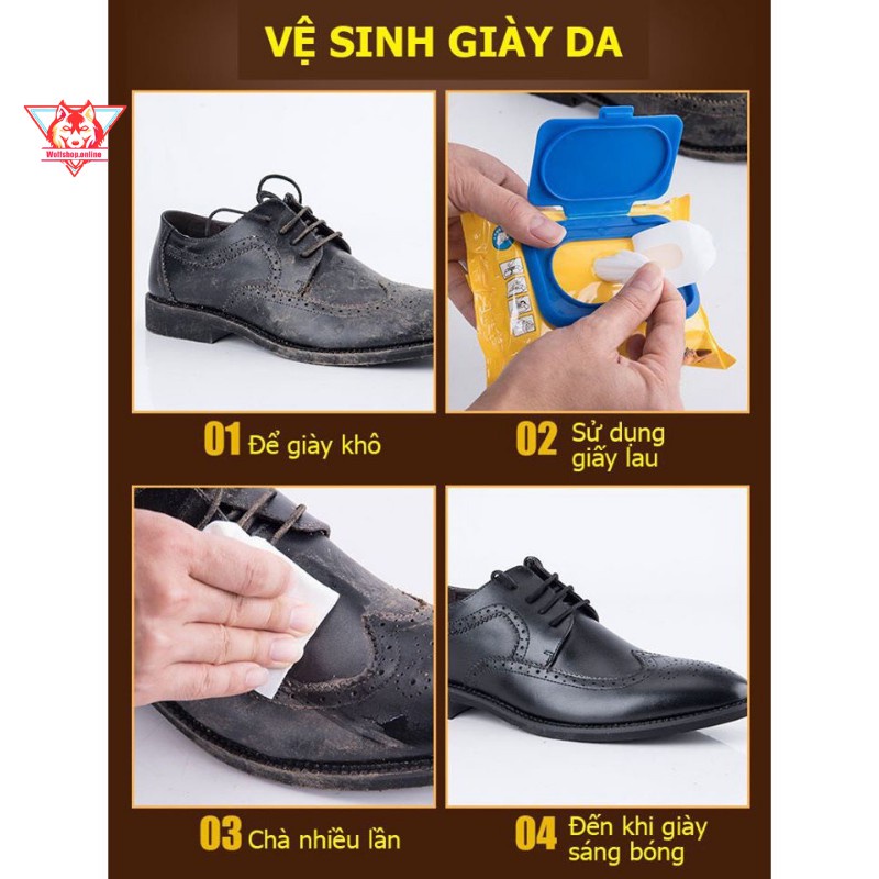 Gói 30 Khăn Lau Làm Sạch Giày Thể Thao, SNEAKER, Đế Giày, Trắng Giày Siêu Tiện Dụng