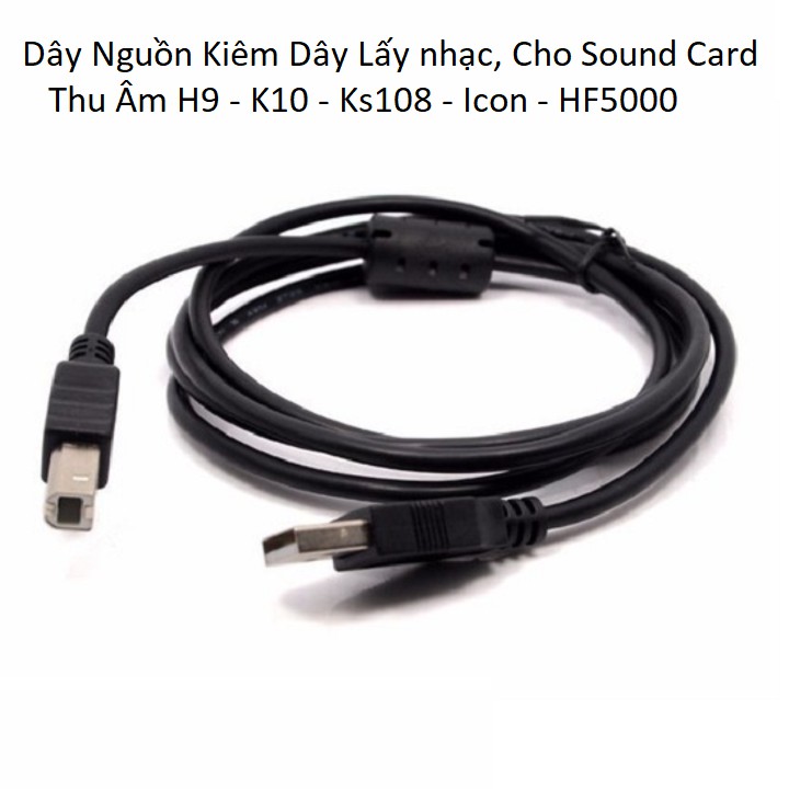 Dây Lấy Nhạc Kiêm Dây Nguồn, Cho Sound Card Thu Âm H9 - K10 - Ks108 - Icon - HF5000