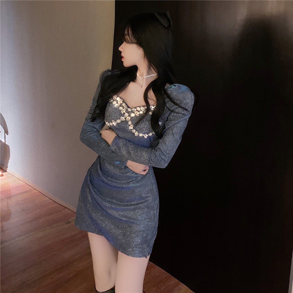 Đầm ulzzang party gợi cảm sexy đính đá lấp lánh s m l
