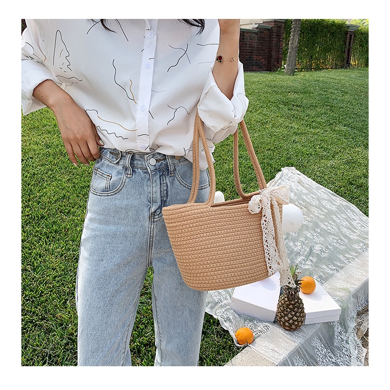 Túi Tote JASMIN NOIR Dệt Cói Sức Chứa Lớn Thời Trang Đi Biển Phong Cách Hàn Quốc Cho Nữ