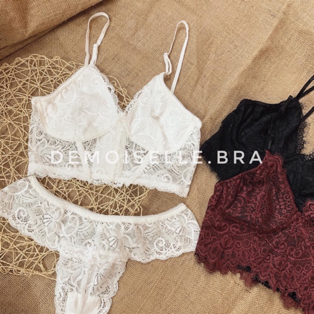 LACE CROPTOP - áo chân ren dài cup giả gọng | BigBuy360 - bigbuy360.vn