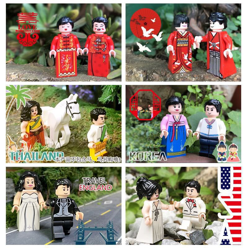 Bộ 12 minifigure cô dâu chú rể tình nhân