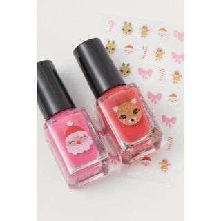 Set sơn móng tay + sticker noel cho trẻ em bóc được HM H&M _ hàng chính hãng Anh