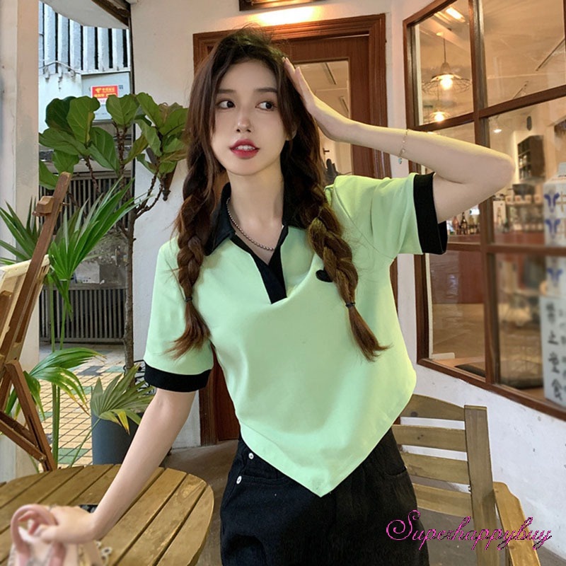 Áo Thun Nữ Màu Sắc Tương Phản Thời Trang Mùa Hè