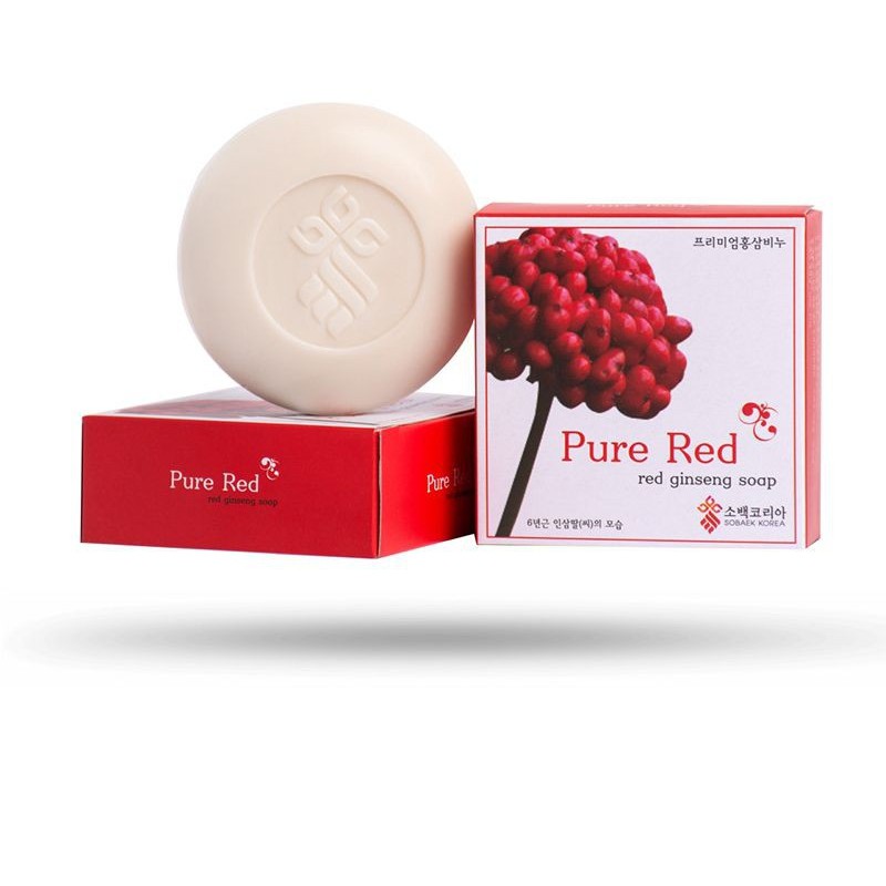 XÀ BÔNG TẮM HỒNG SÂM PURE RED RED GINSENG SOAP SOBAEK 100 GRAM