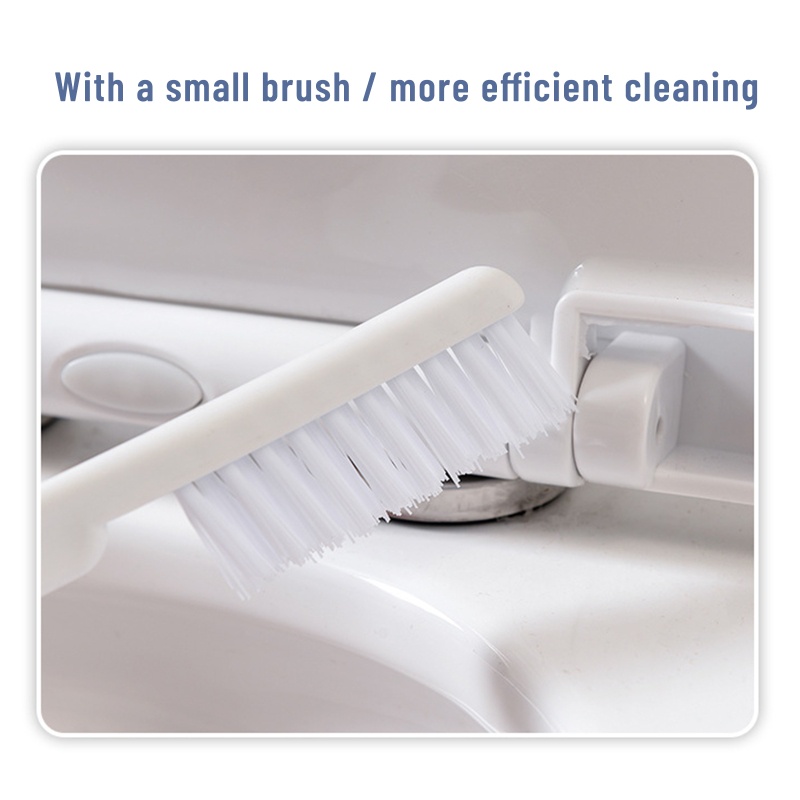 Bàn Chải Vệ Sinh Toilet Lông TPR Mềm Kèm Bàn Chải Nhỏ Dễ Dàng Làm Sạch