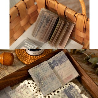 Cuốn 50 miếng giấy note vintage dùng cho journal