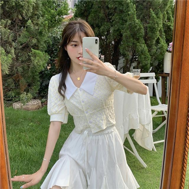 Áo Sơ Mi Tay Phồng Họa Tiết Hoa Thời Trang Mùa Hè Mới Cho Nữ