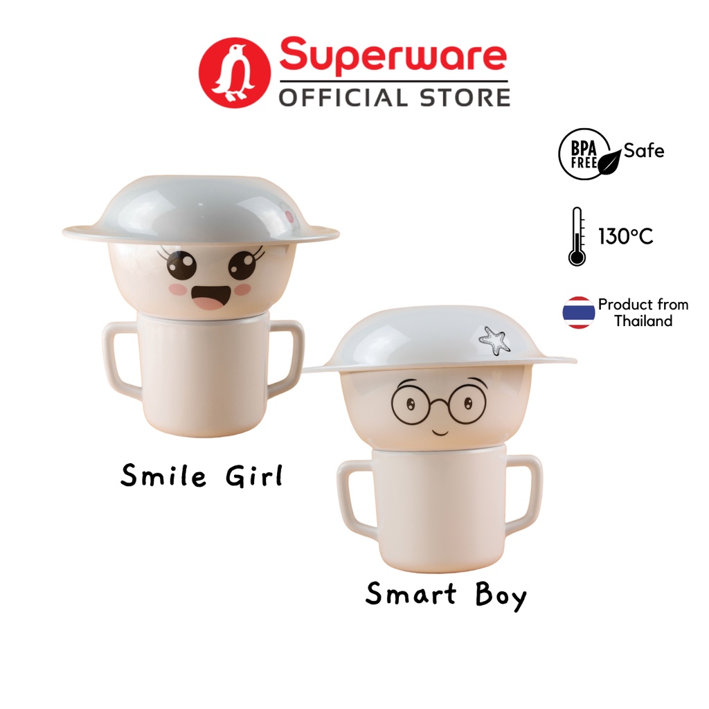 Bộ Chén Bát Trẻ Em 3 Món Smart Boy - Smile Girl | Superware Thái Lan