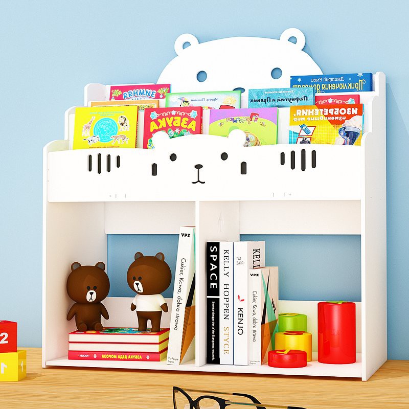 Kệ sách mini để bàn 2 tầng nhiều ngăn cho bé họa tiết heo xinh ngộ nghĩnh TXT-03 | BigBuy360 - bigbuy360.vn