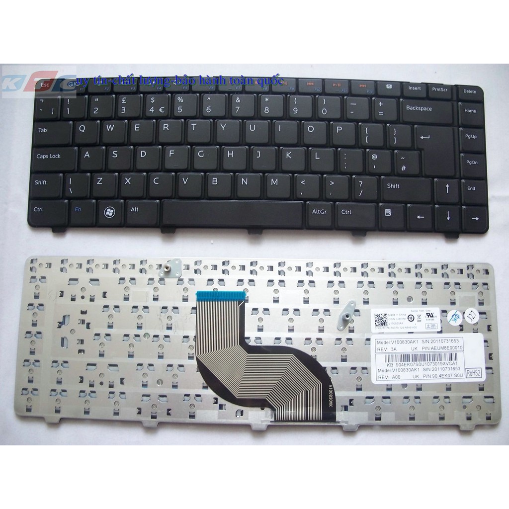 [Mã ELFLASH3 hoàn 10K xu đơn 20K] Bàn Phím Laptop Dell Inspiron 14R N4010 N4020 N4030 15R N5030 hàng zin