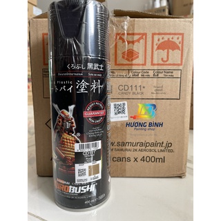 Sơn xịt Samurai CD111 - màu Đen Candy (cần sơn trên nền màu Bạc) (400ml)