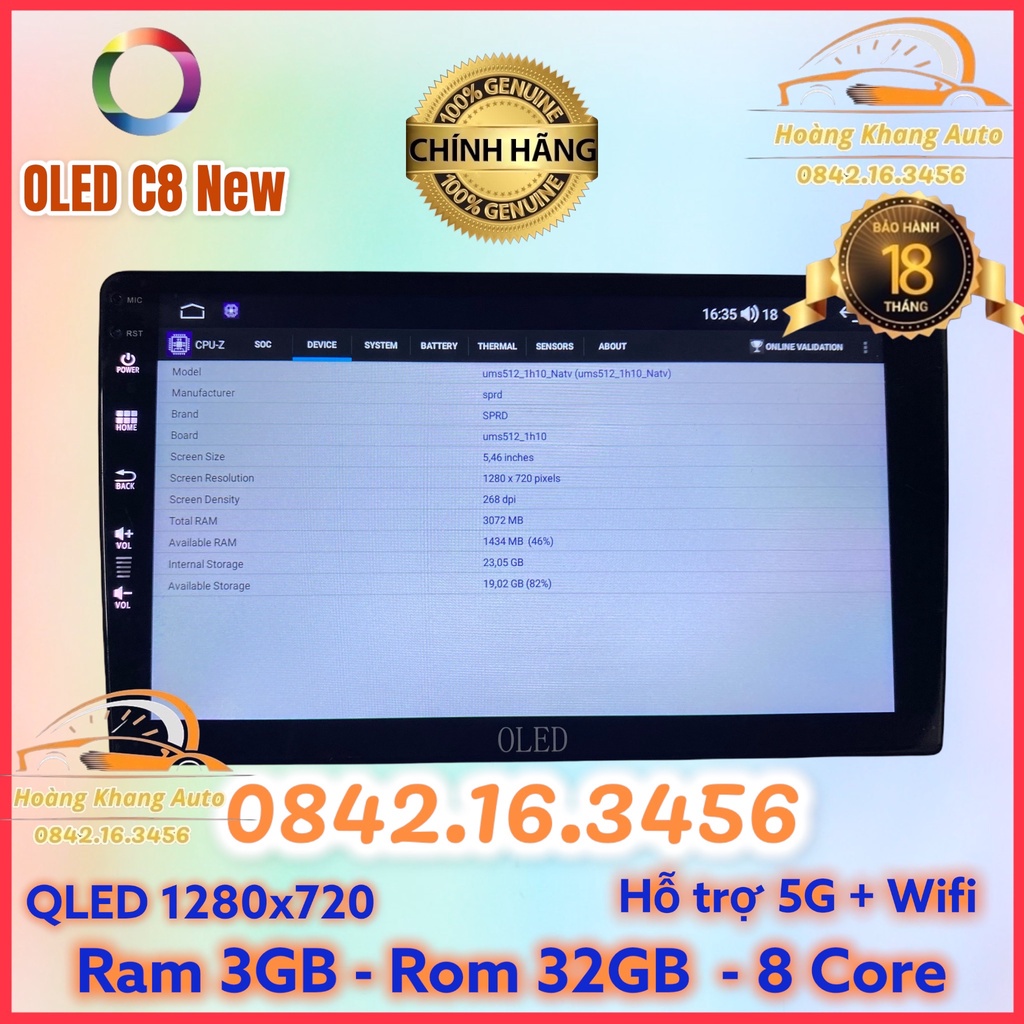 Màn hình android OLED C8 New theo xe Elantra 2019 - 2021 kèm dưỡng và jack nguồn zin theo xe