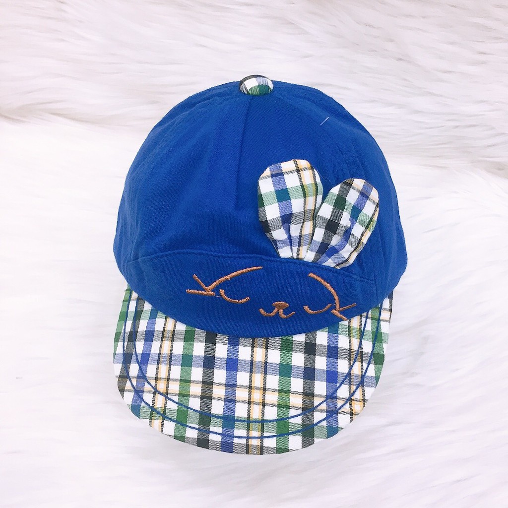 Nón Kết Bé Trai Bé Gái THỎ 2 TAI CARO Duy Ngọc Cao Cấp Size 48 Dành Cho Bé Từ 1 Đến 2 Tuổi, hàng chính hãng (3638)