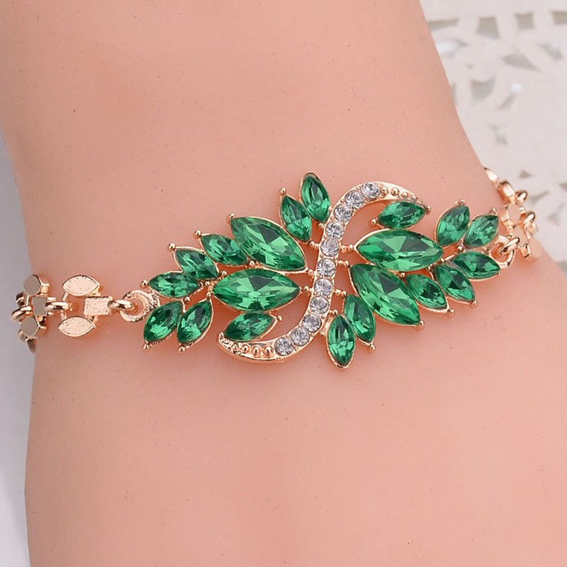 Crystal Charm Wristband Women Bracelets For Women Jewelry Rhinestone Gold Color