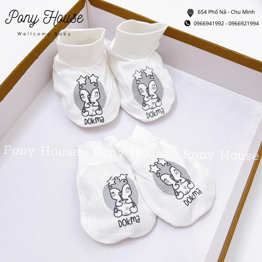 Bao Tay Bao Chân Dokma - Set Bao Tay Chân Sơ Sinh Chất Cotton Tăm Mềm Mịn Cho Bé Trai, Bé Gái Từ Sơ Sinh