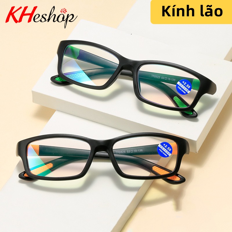 [Độ viễn Chuẩn] Kính lão cho người lớn tuổi form vuông chân gọng 2 màu đẳng cấp gọng TR90 thời trang cá tính mã Y8825