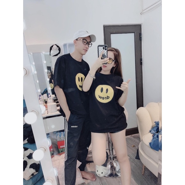 Áo Thun Mặt Cười DREW - Áo Phông Tay Lỡ Unisex Nam Nữ Phong Cách Trẻ Trung Hot Trend