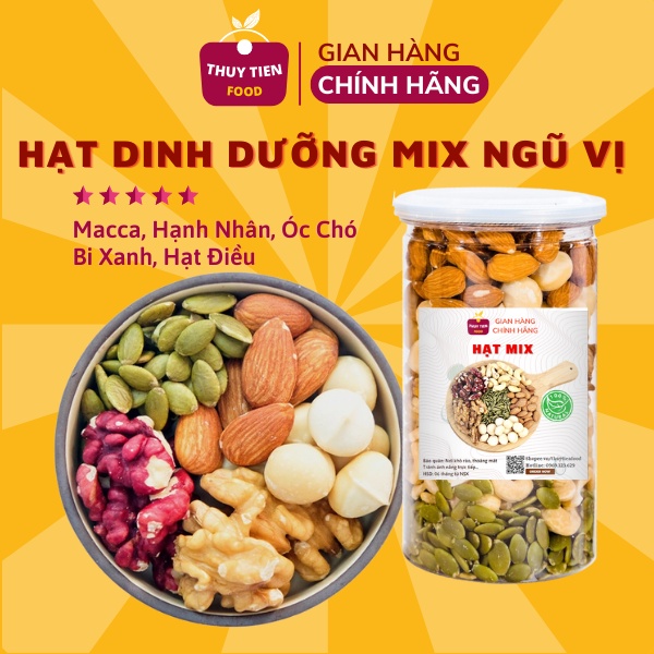 Hạt dinh đưỡng mix ngũ vị THUY TIEN FOOD, Hũ 500g Cao Câp