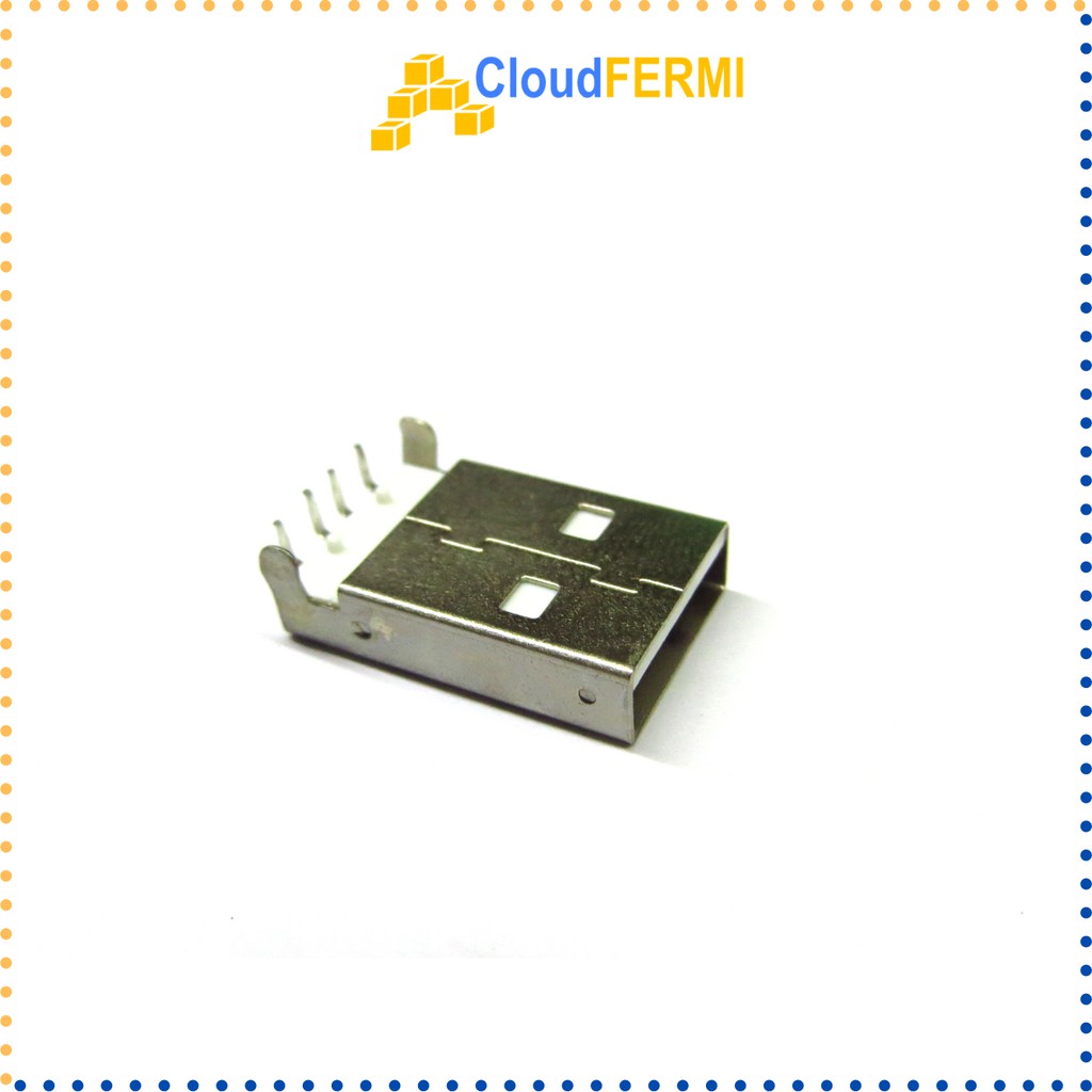 Đầu USB A 2.0 đực DIP loại ngang hàn PCB Arduino IoT