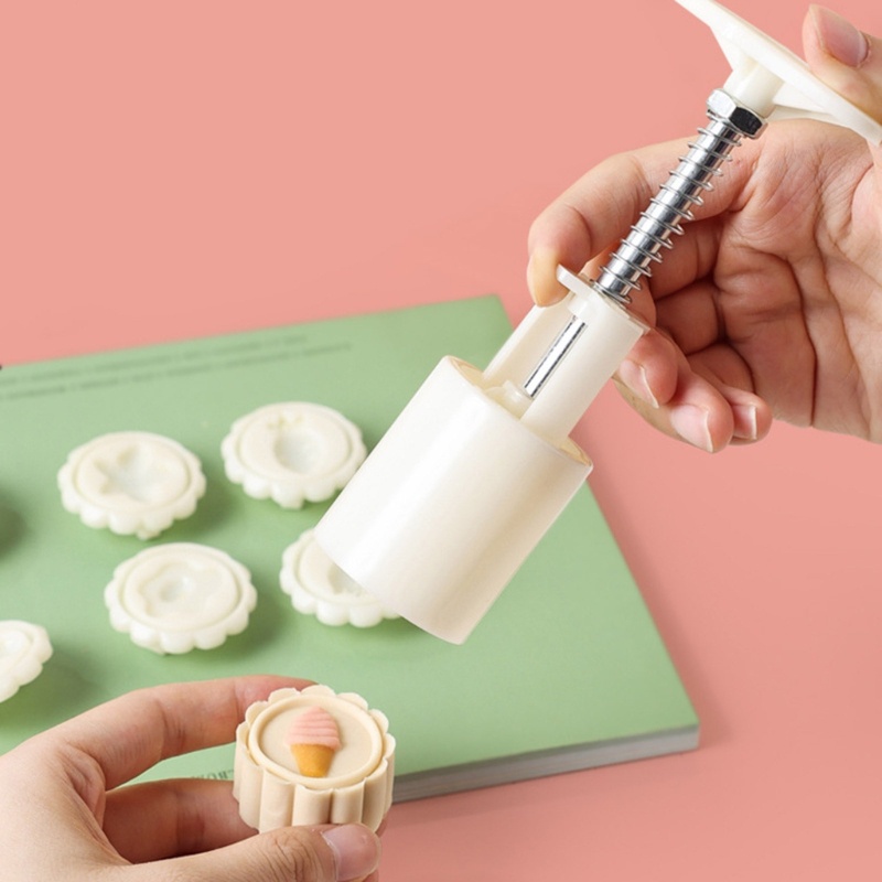 Khuôn Làm Bánh Trung Thu Dạng Nhấn Bằng Nhựa 25g DIY Dễ Thương