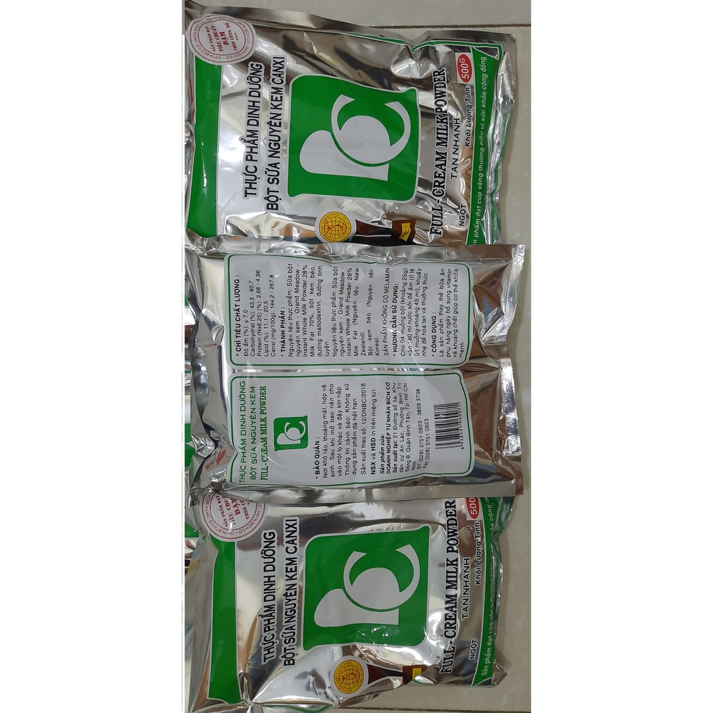 BỘT SỮA NGUYÊN KEM CANXI 500g (LOẠI LẠT  ÍT ĐƯỜNG)