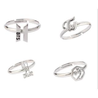 Nhẫn thời trang mặt hình logo KPOP BTS got7 wanna one twice dành cho cặp đôi