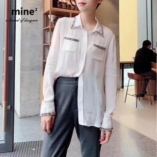 Áo Sơ Mi Lụa Viền dạ siêu đẹp 💋freeship 💋 ảnh thật fb