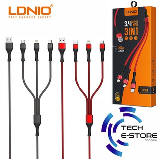 CÁP 3 ĐẦU LIGHTNING + MICRO + TYPE-C LDNIO LC94