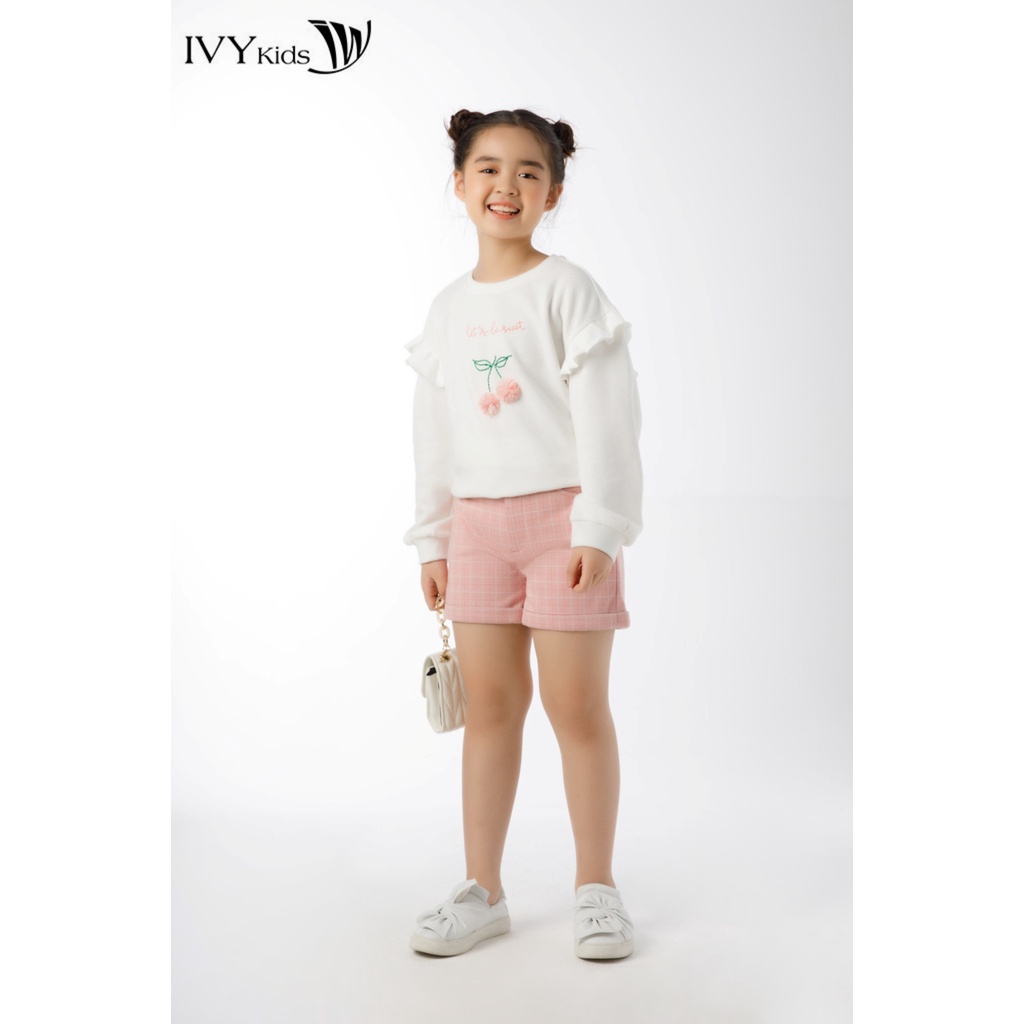 Quần sooc dạ kẻ bé gái IVY moda MS 20G1470