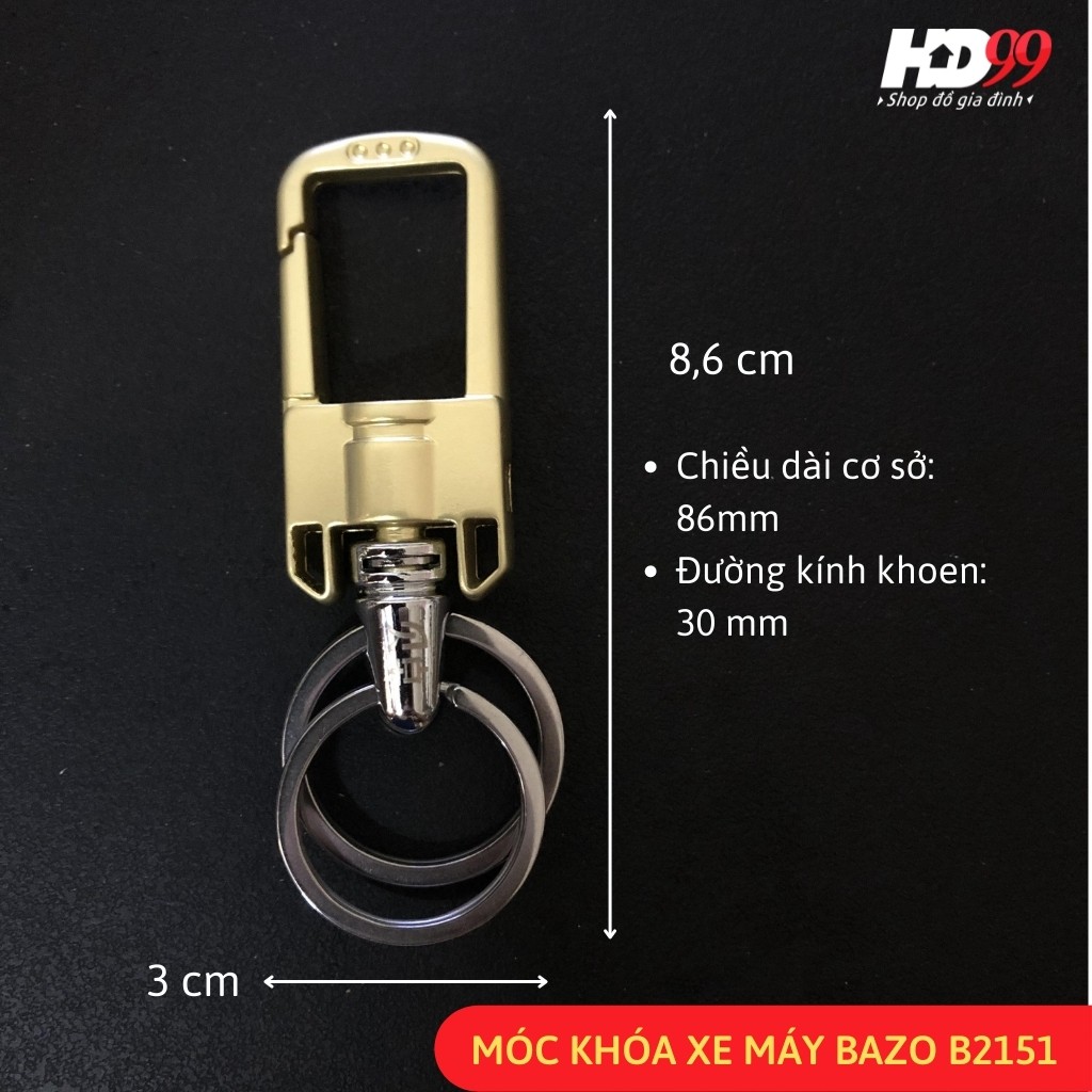 Móc khóa Ô tô Xe máy BAZO B2151 | Chất liệu Thép chuyên dụng mạ Crome sáng bóng, phong cách cổ điển, lịch lãm