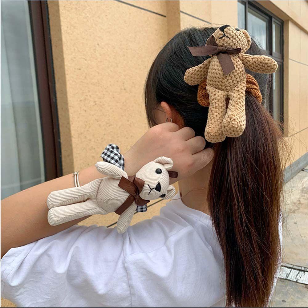 Dây Cột Tóc Scrunchies 15H Bằng Vải Bông Kiểu Hoạt Hình Dễ Thương Đơn Giản Cho Nữ